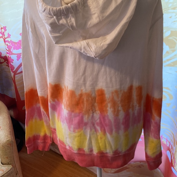 BLOOM + POP TIE DYE LIGHT WEIGHT TERRY CLOTHE HOODIE - Picture 3 of 4